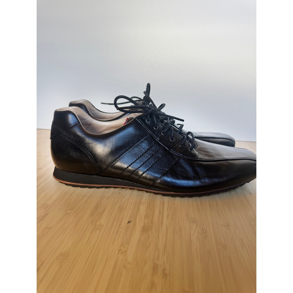 iTravel Men's Black Leather Square Toe Lace Up Dress Shoes Size 12 US - Picture 2 of 8